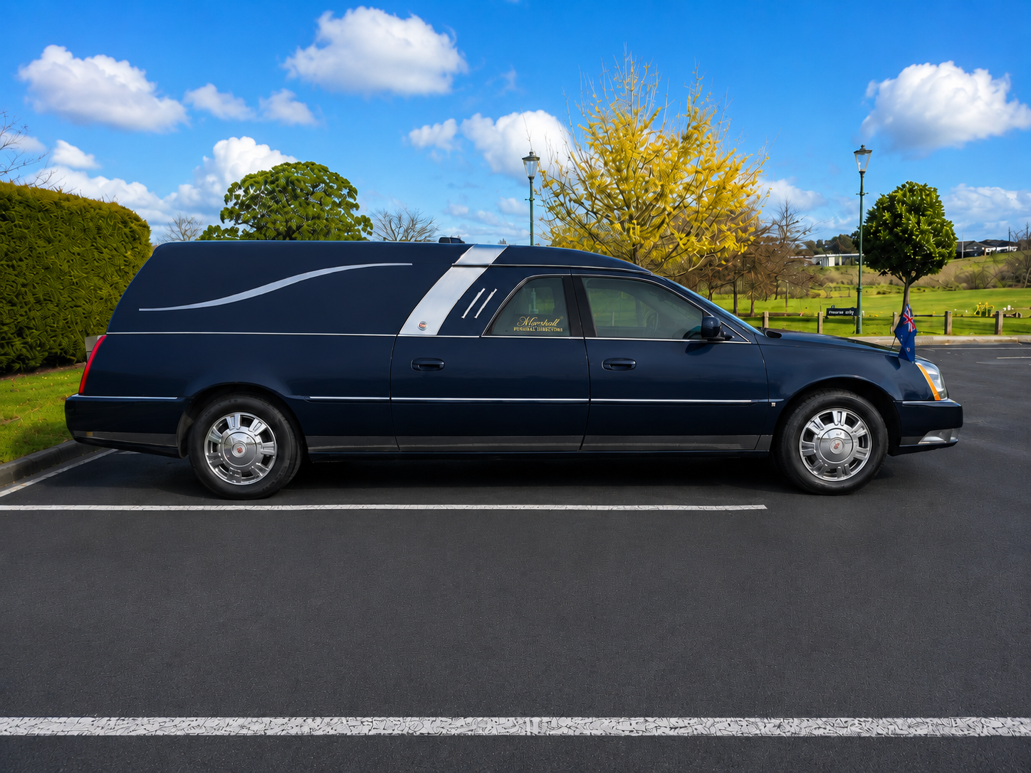 Marshall Funeral Directors hearse side view
